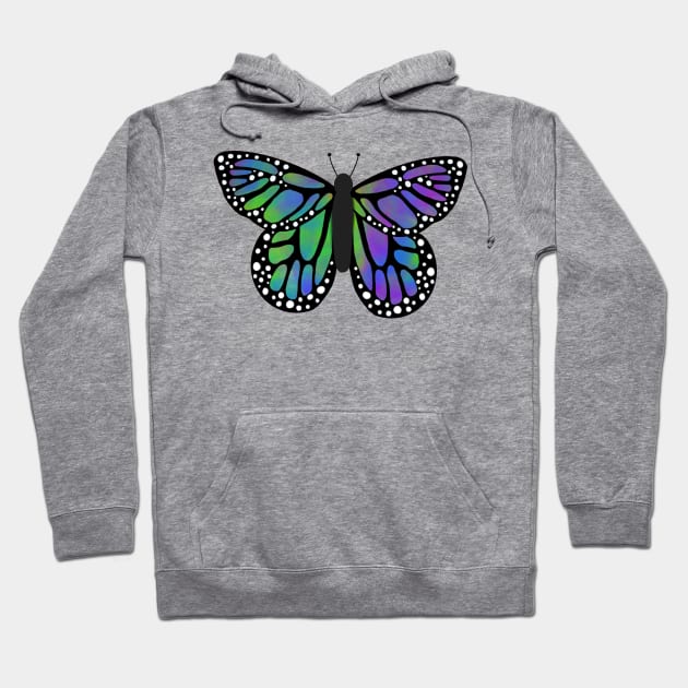 Green purple butterfly Hoodie by tothemoons